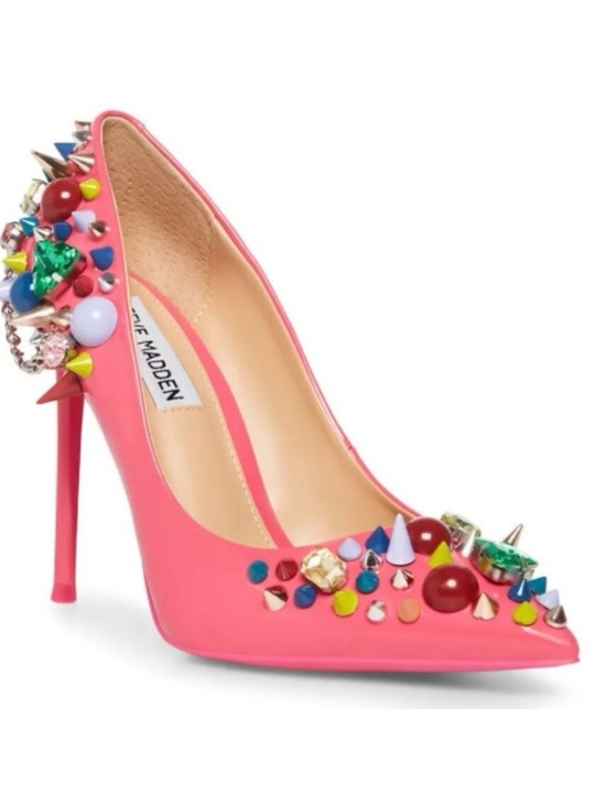 Steve Madden Shoes - Steve Madden Hot Pink Jeweled Pointed-Toe Stiletto Pump